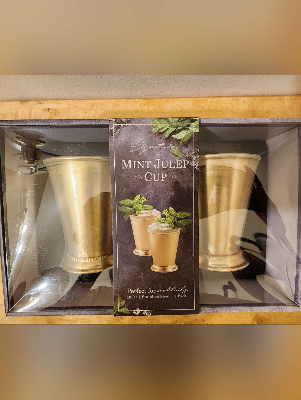 Signature Mint Julep Cup Set Of Two 16 ox - Gold (2-Pack)